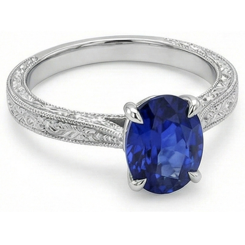echter oval diamant 2.50Karat ring Detailansicht