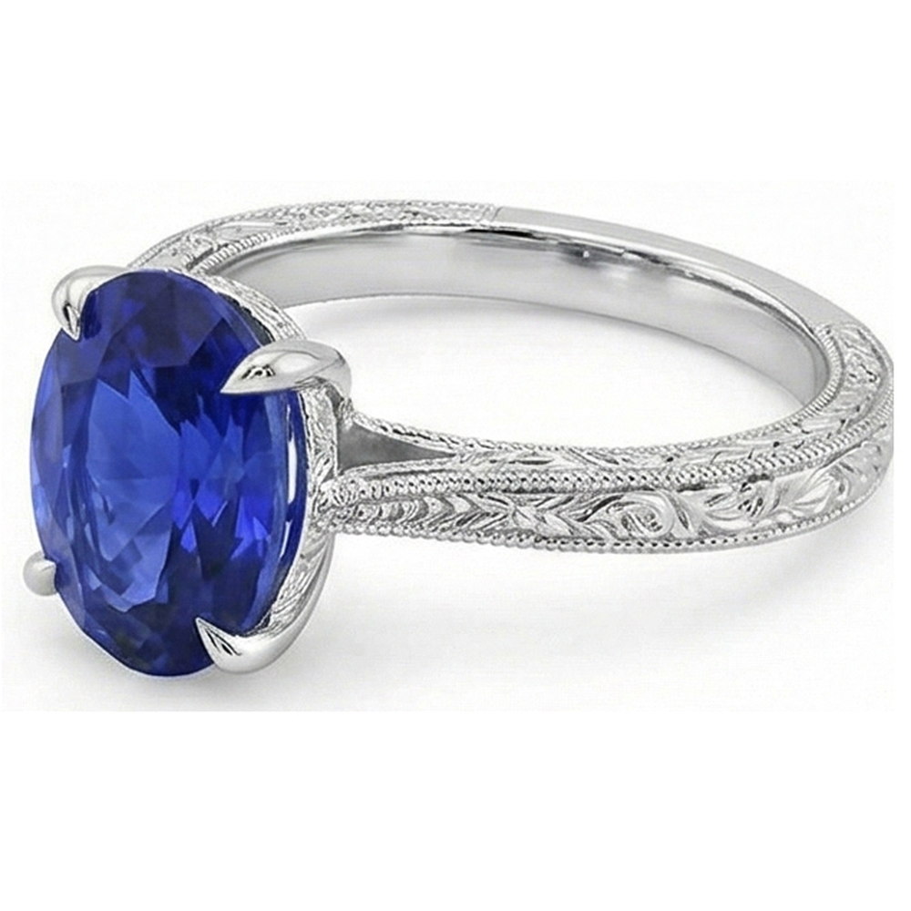 echter oval diamant 2.50Karat ring Draufsicht