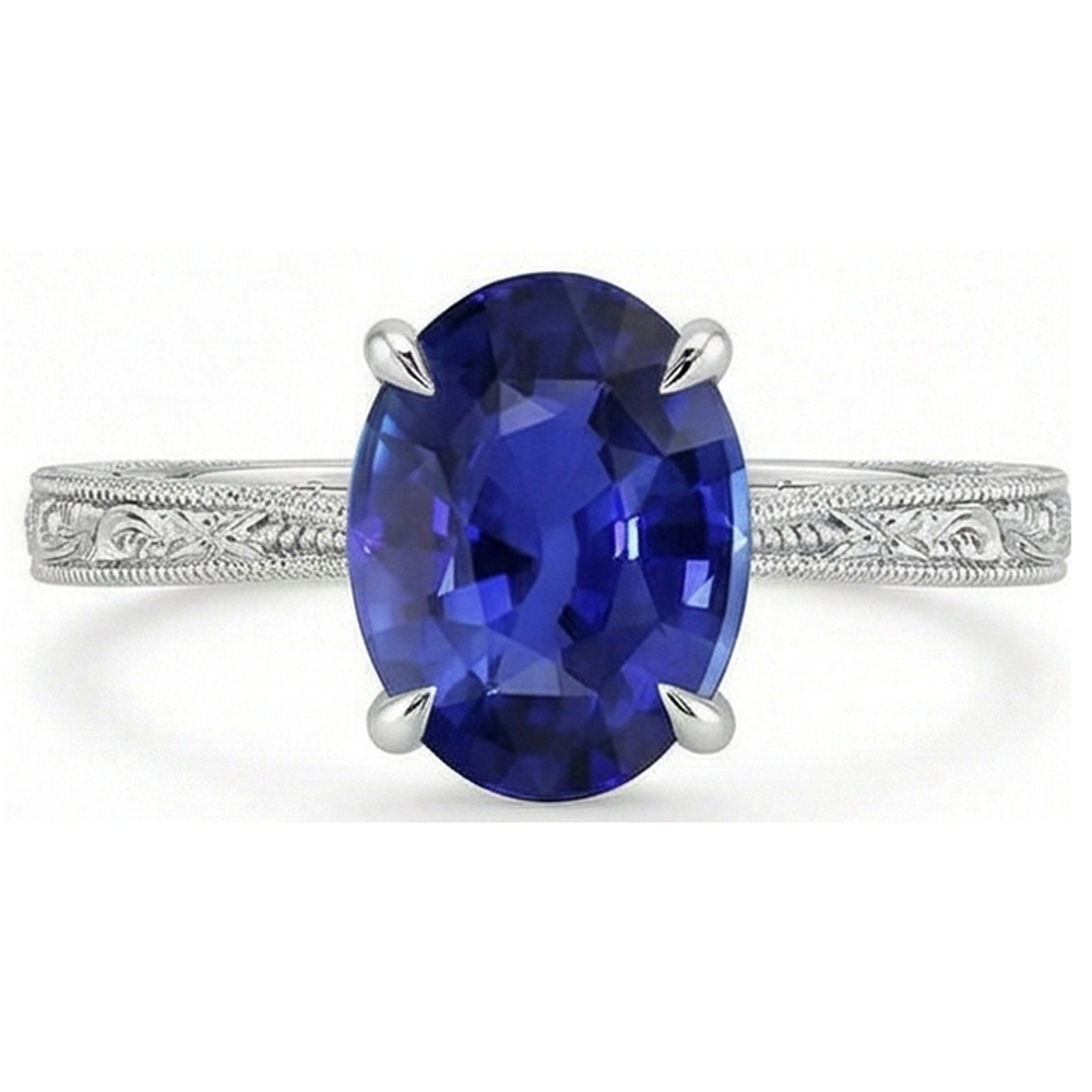 echter oval diamant 2.50Karat ring Profilansicht