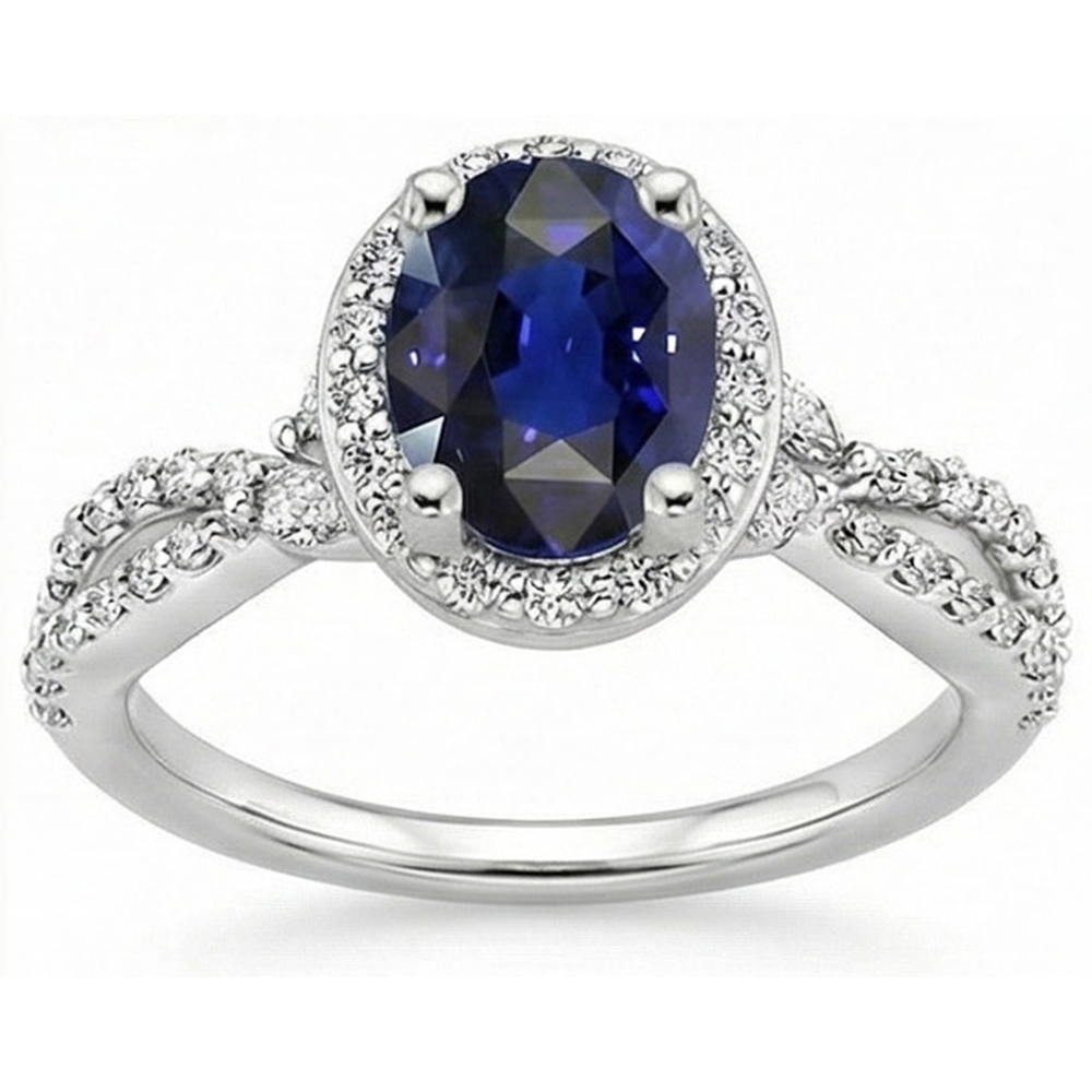 echter oval diamant 5Karat ring Detailansicht