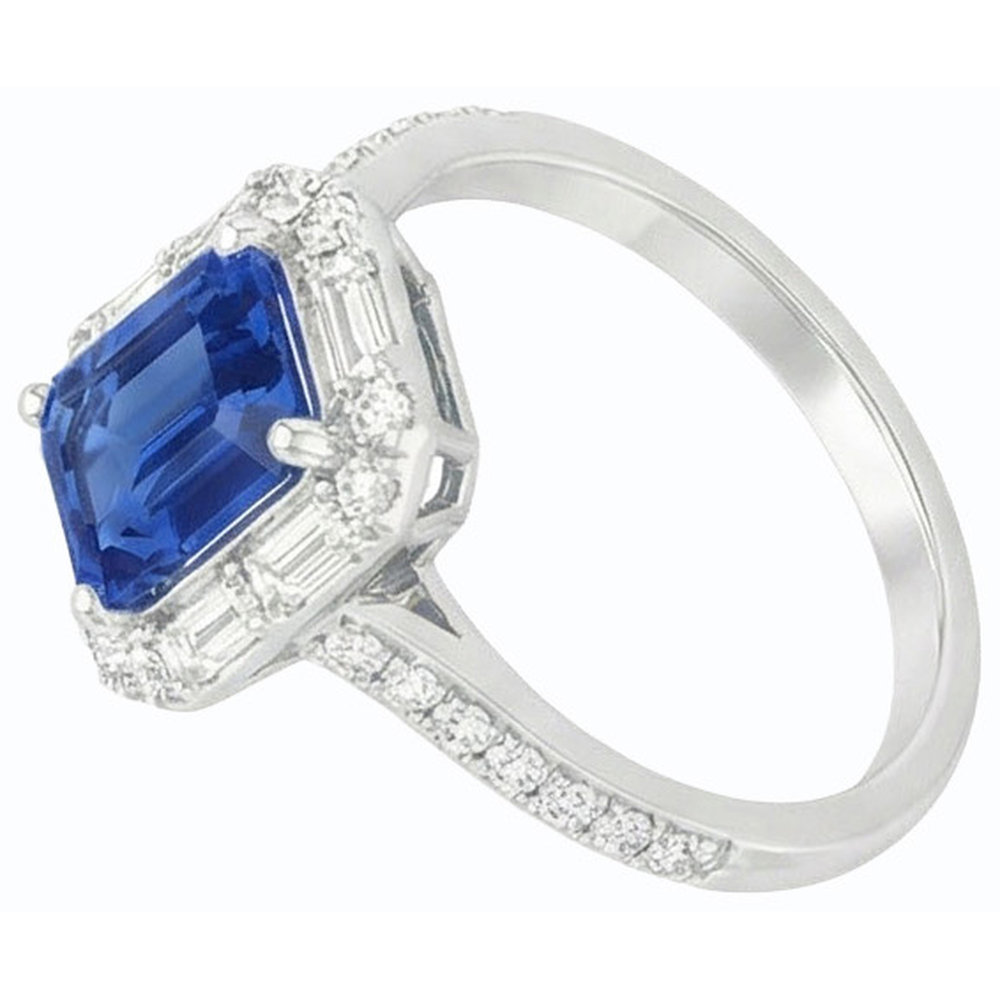 echter baguette diamant 3Karat ring Detailansicht