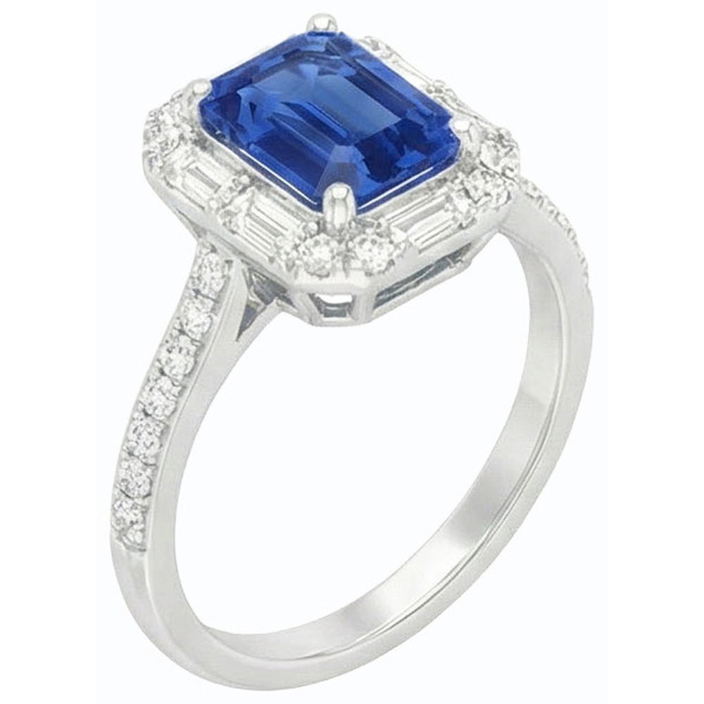 echter baguette diamant 3Karat ring Draufsicht
