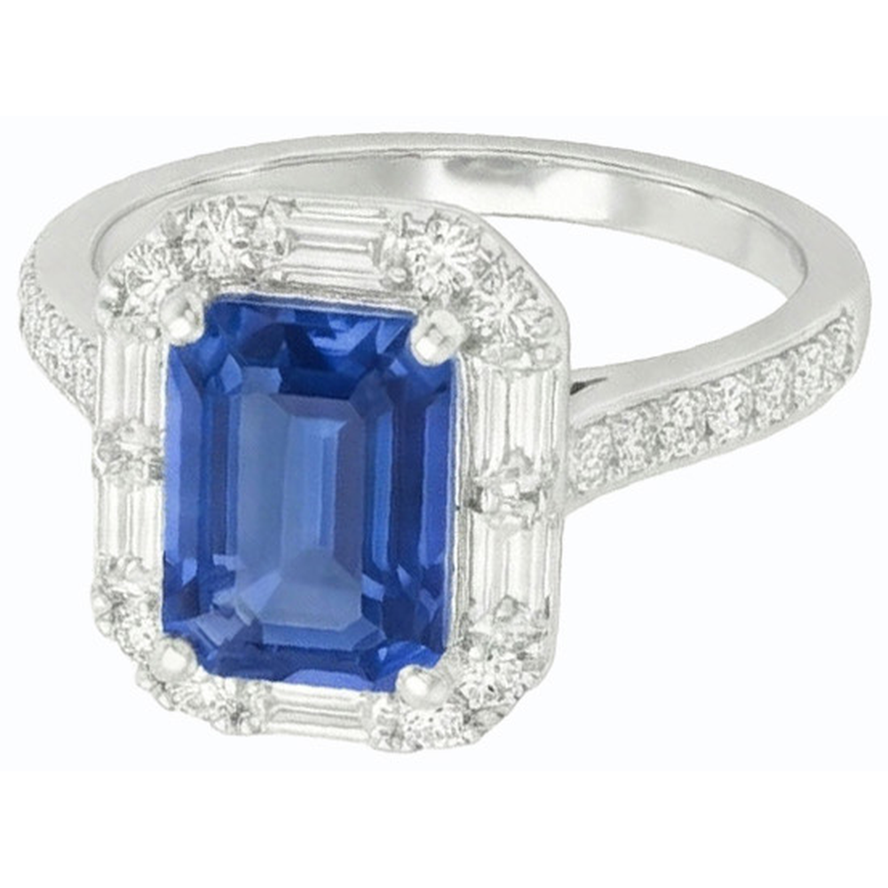 echter baguette diamant 3Karat ring Profilansicht