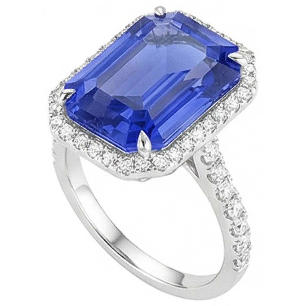 echter round diamant 5.50Karat ring auf Weiß