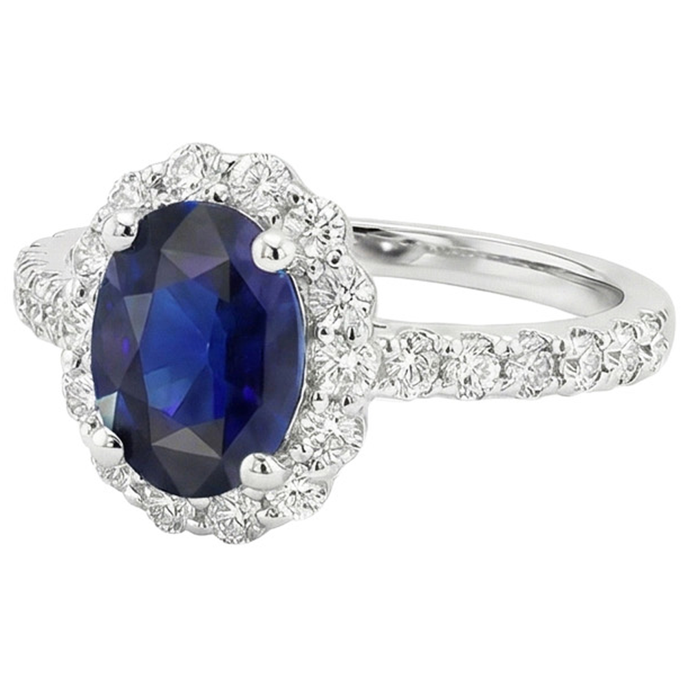 echter oval diamant 5.50Karat ring Draufsicht