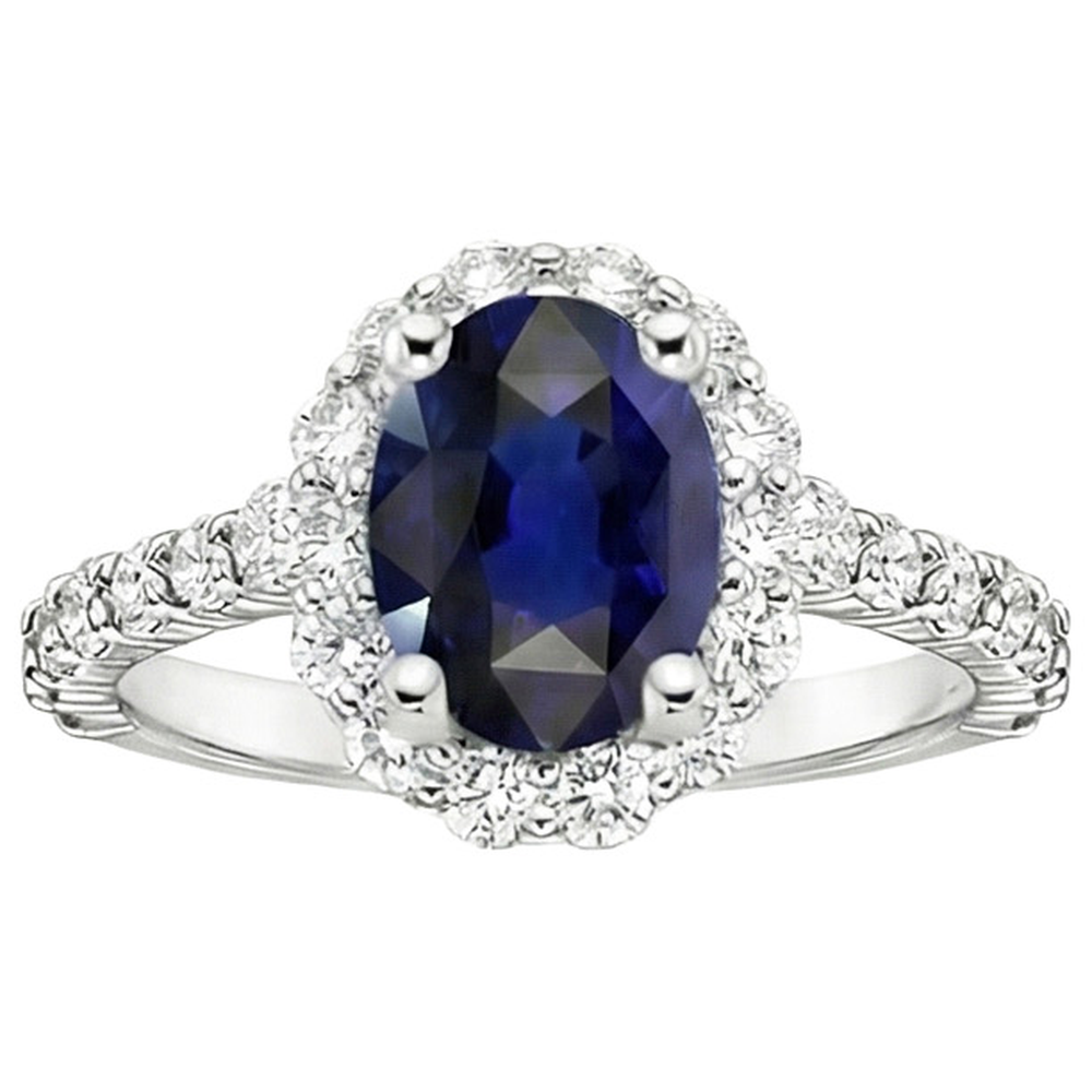 echter oval diamant 5.50Karat ring Profilansicht