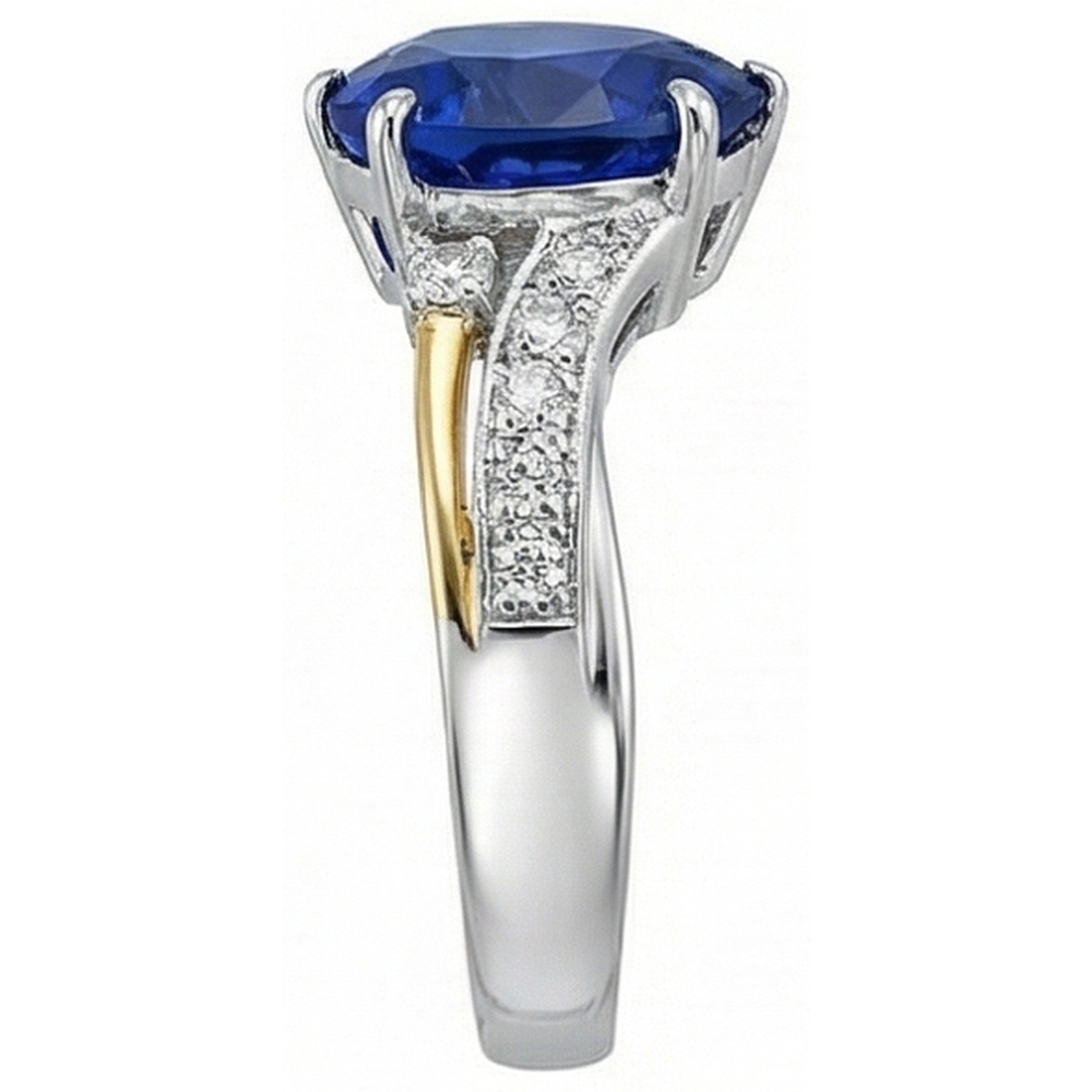 Blauer Saphir-Jubiläums-Herz-Natürlicher Diamant ( nicht im Labor gezüchtet )-Ring 3 Karat Damenschmuck