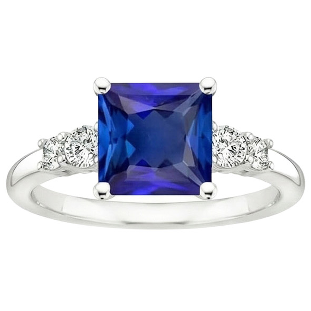 echter princess diamant 5.50Karat ring Profilansicht