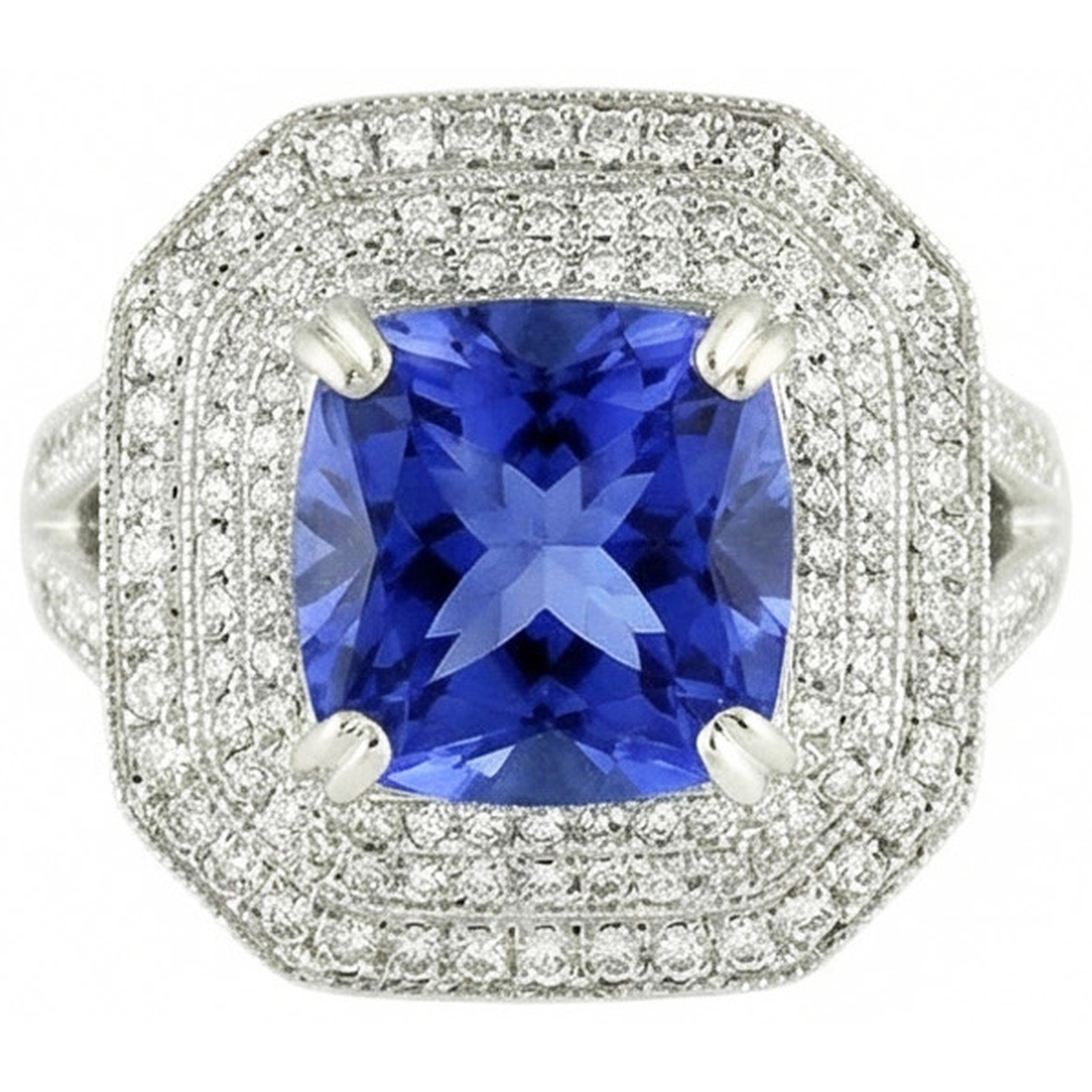 echter princess diamant 3Karat ring Vorderansicht