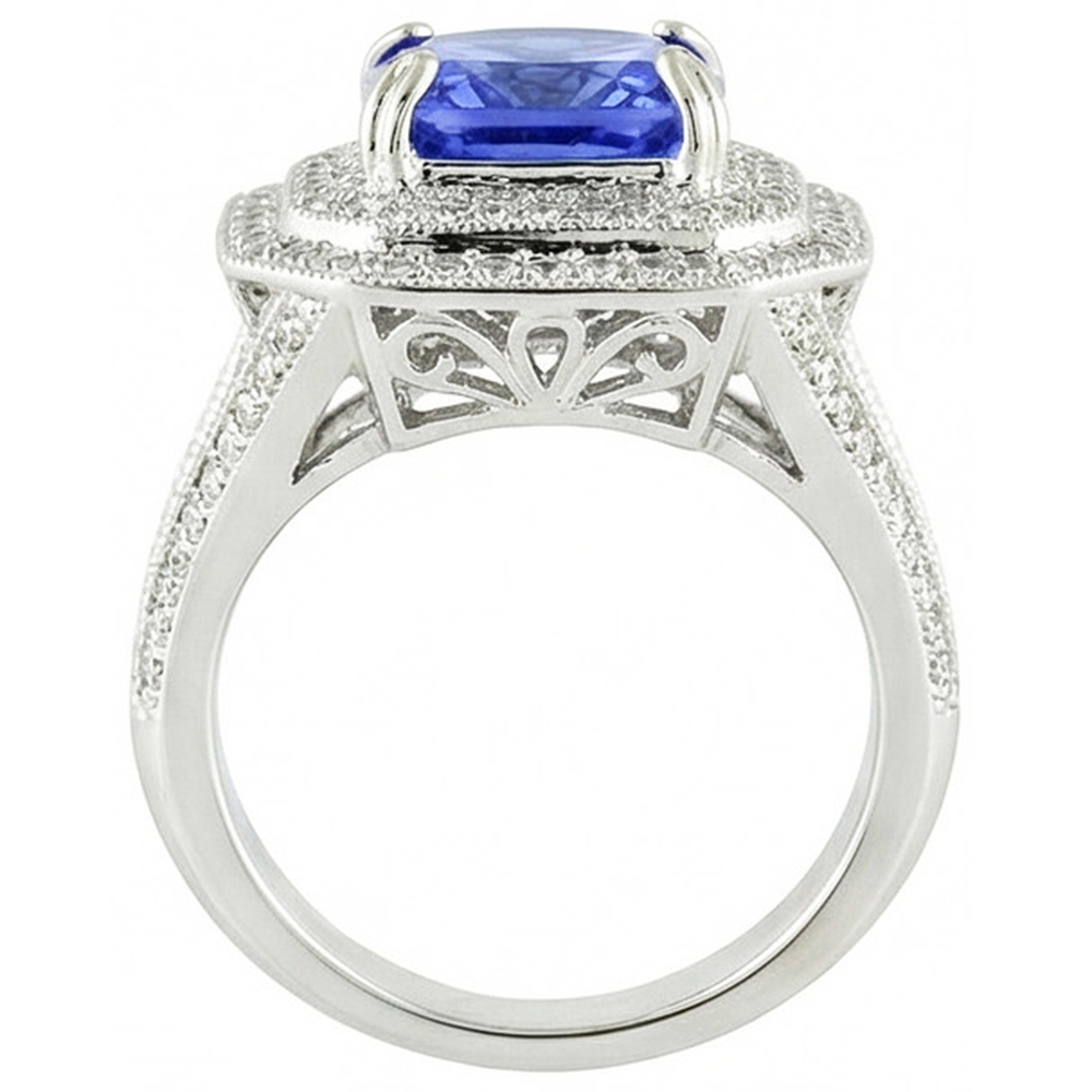echter princess diamant 3Karat ring Profilansicht
