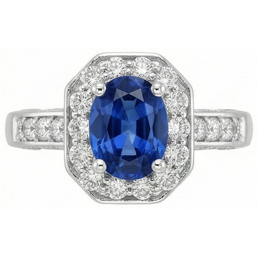 echter oval diamant 2Karat ring Seitenansicht