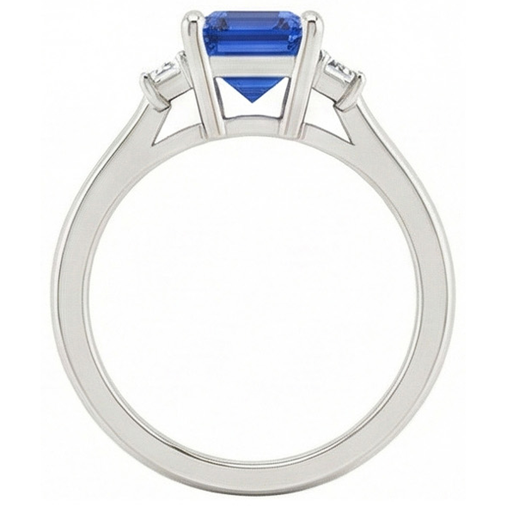 echter baguette diamant 2Karat ring Draufsicht