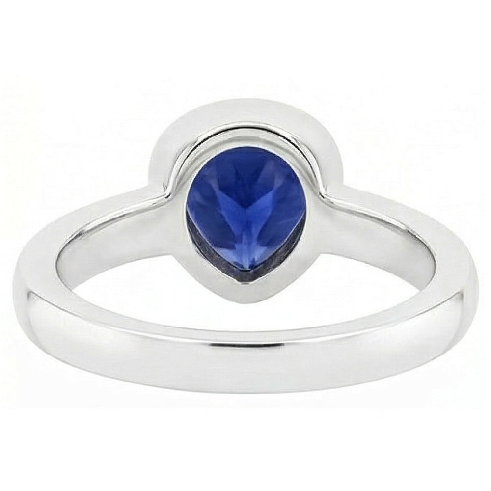 Blauer Saphir Solitär Trillion-förmige Ringlünette Set 2 Karat