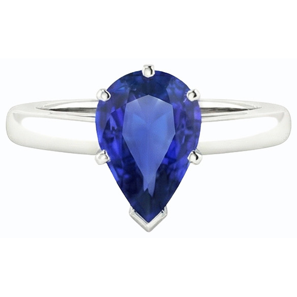 echter pear diamant 2.50Karat ring Profilansicht