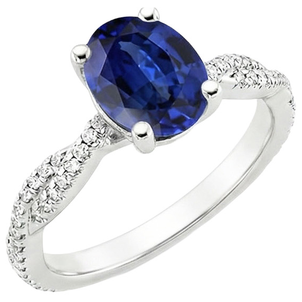 echter oval diamant 3.50Karat ring Seitenansicht