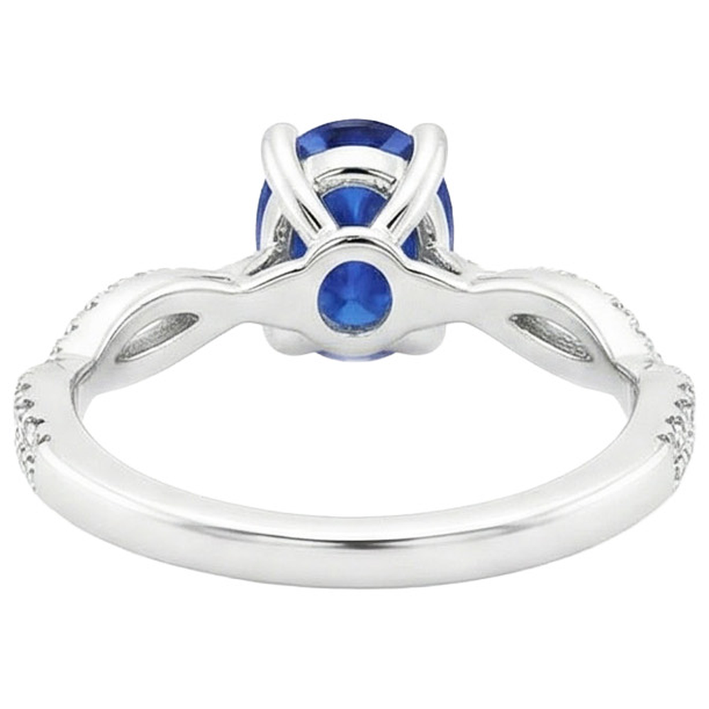 echter oval diamant 3.50Karat ring Draufsicht