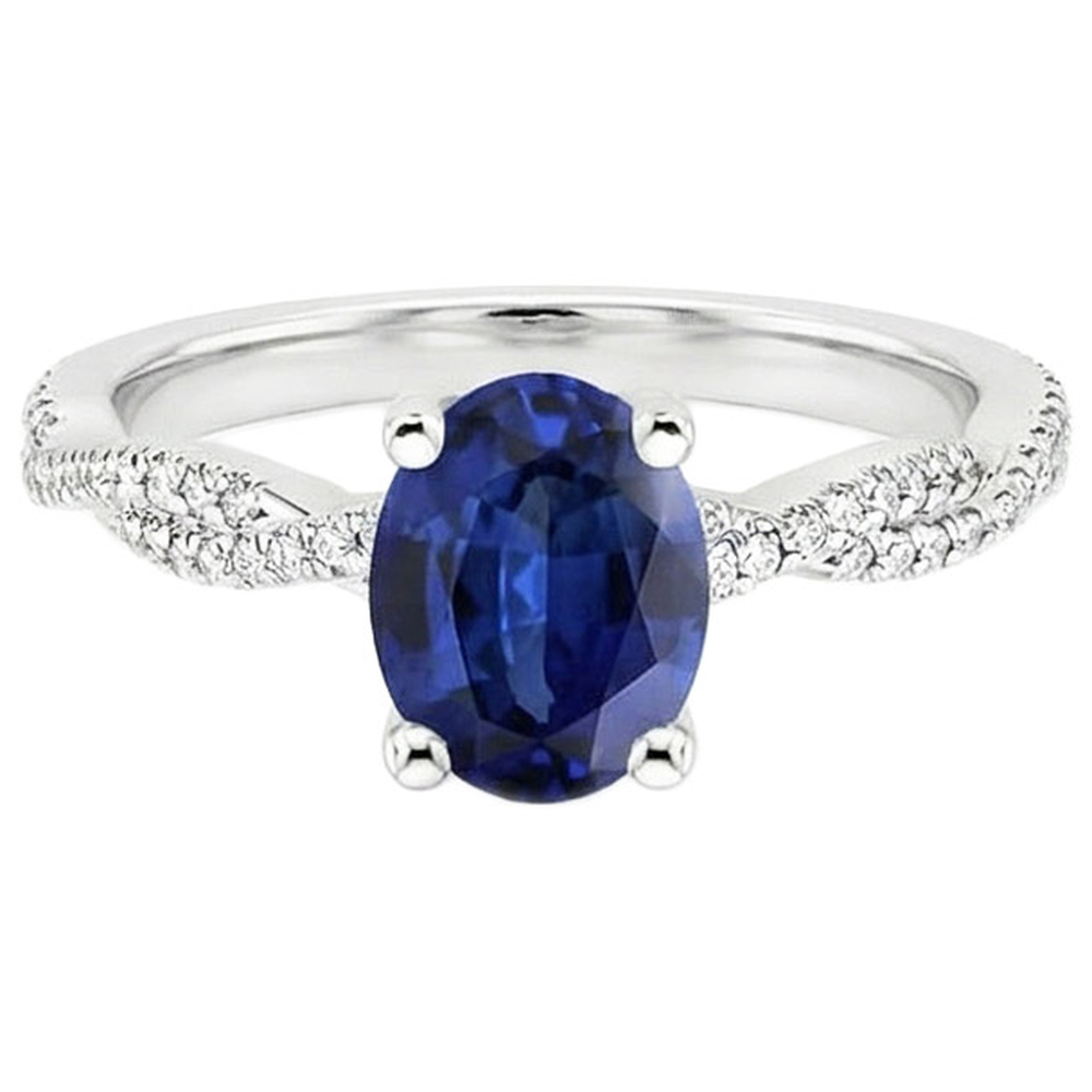 echter oval diamant 3.50Karat ring auf Weiß