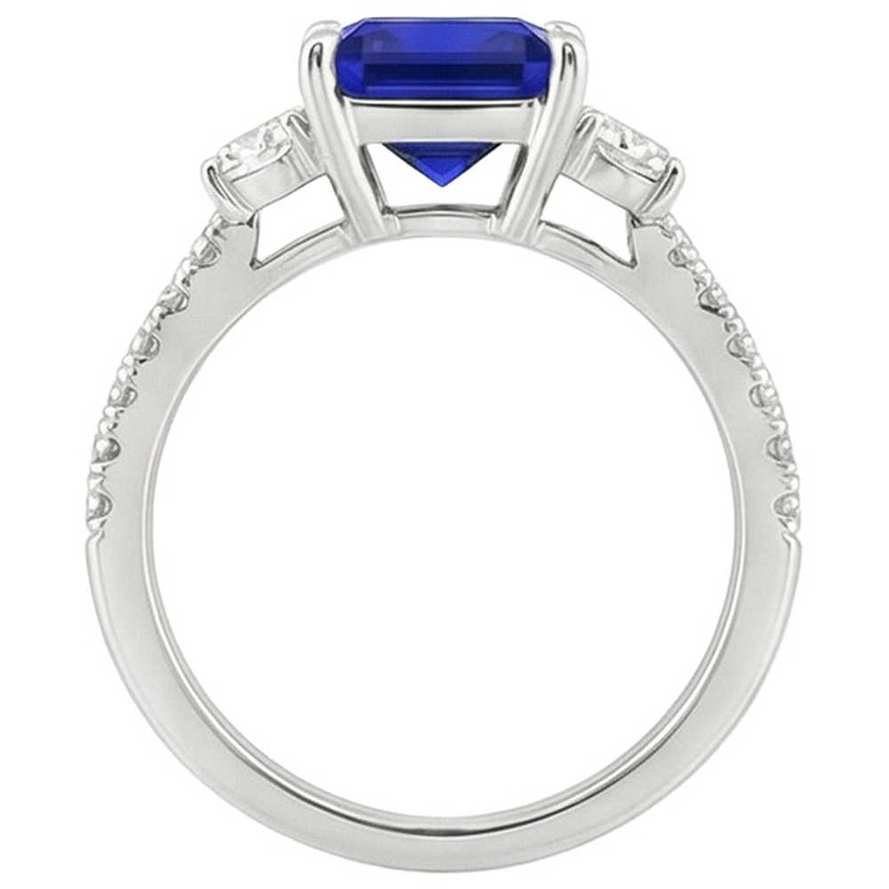 echter princess diamant 6.25Karat ring Seitenansicht