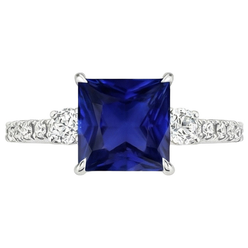 echter princess diamant 6.25Karat ring Profilansicht
