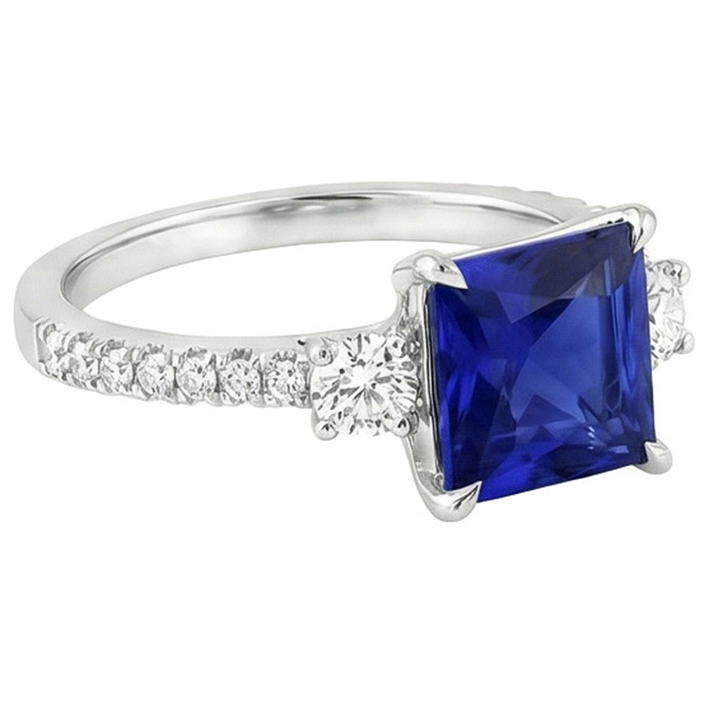 echter princess diamant 6.25Karat ring auf Weiß
