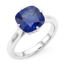 Blauer Saphir Solitärring Weißgold 14K Schmuck 2 Karat