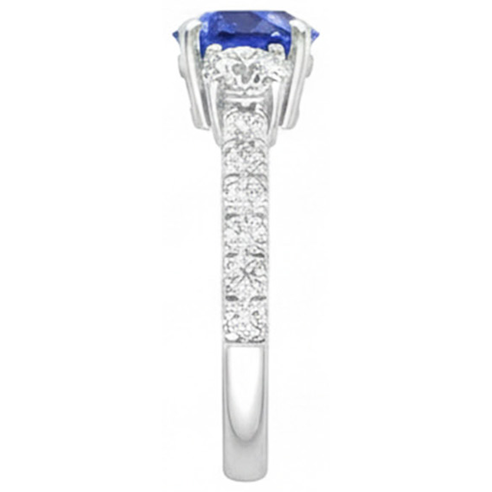echter round diamant 4.50Karat ring Profilansicht