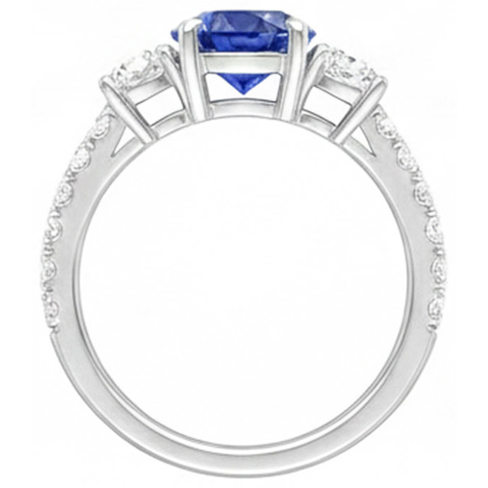 echter round diamant 4.50Karat ring auf Weiß