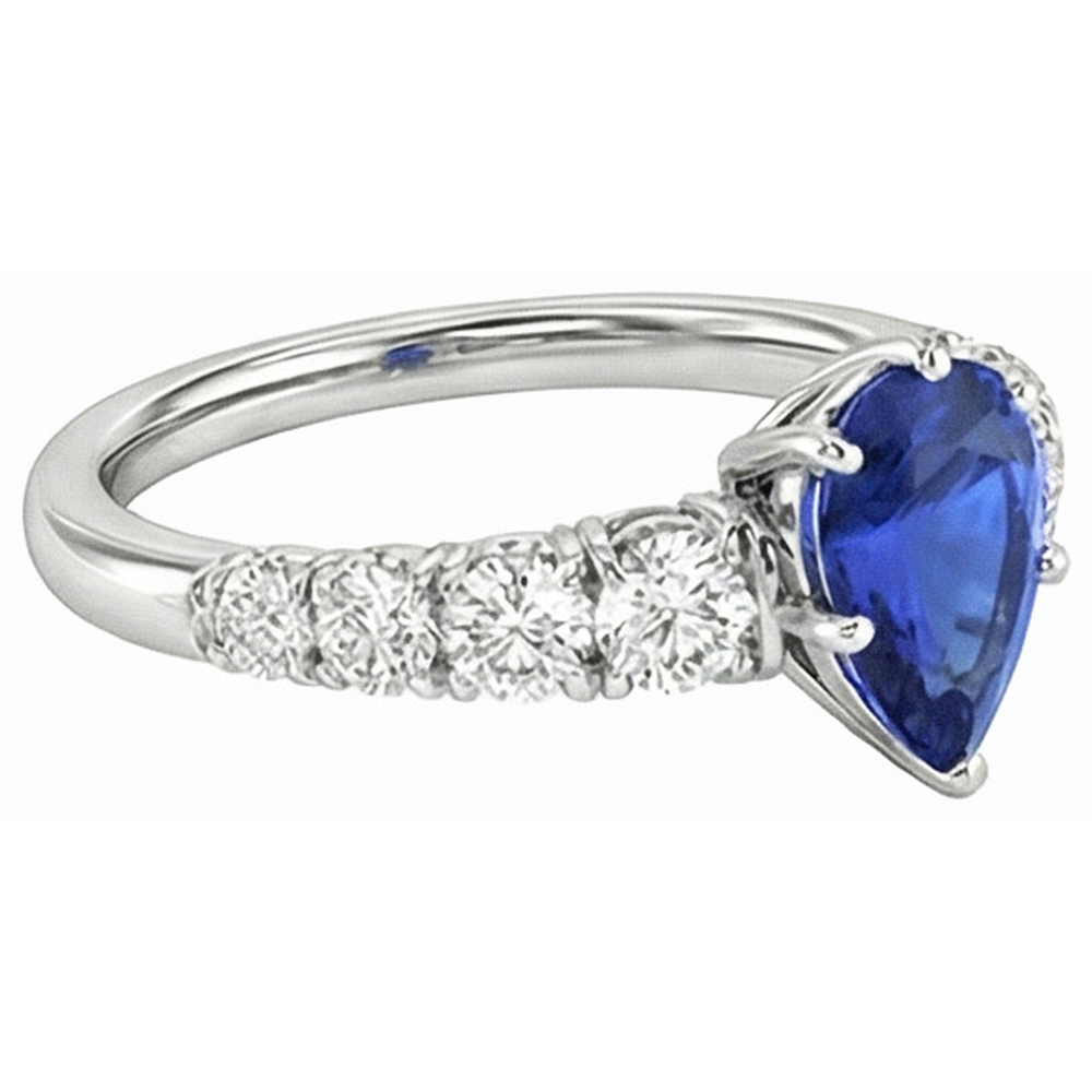 echter baguette diamant 3.50Karat ring Profilansicht