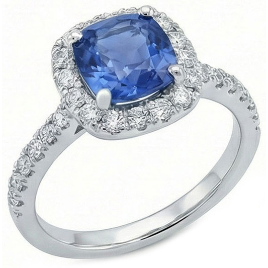 Blauer Saphir-Verlobungsring