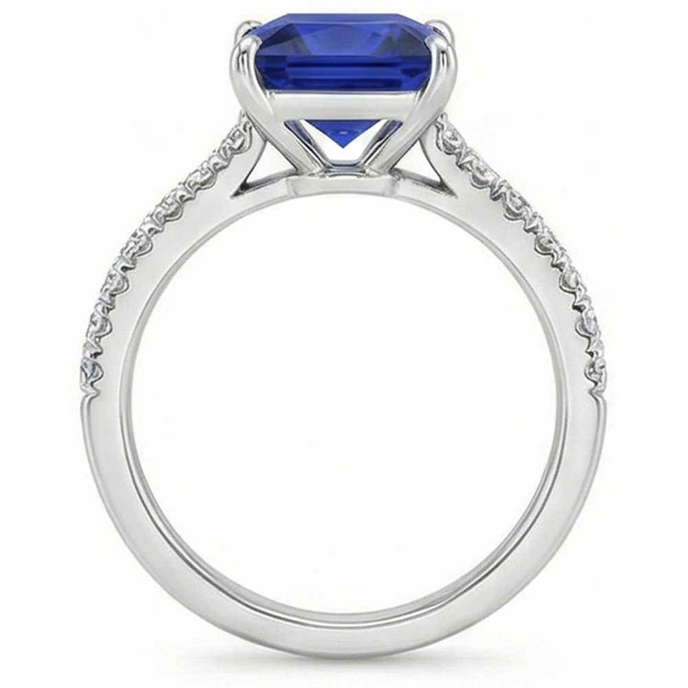 echter princess diamant 5.50Karat ring auf Weiß