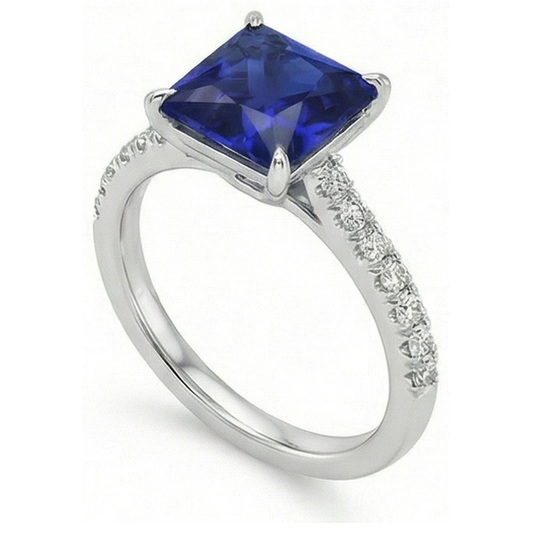 echter princess diamant 5.50Karat ring Seitenansicht