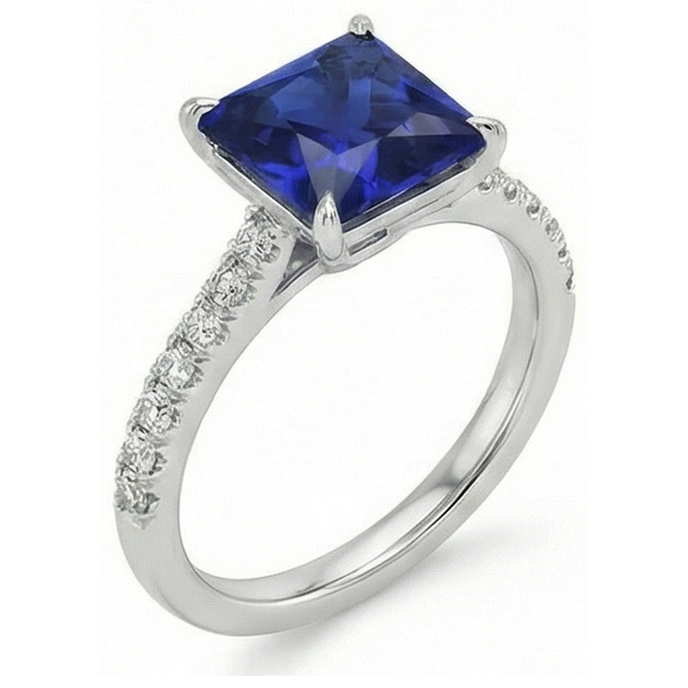 echter princess diamant 5.50Karat ring Draufsicht