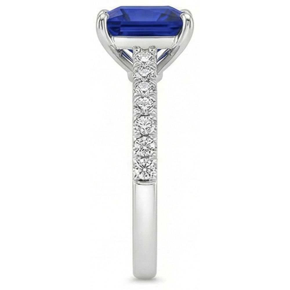 echter princess diamant 5.50Karat ring Profilansicht