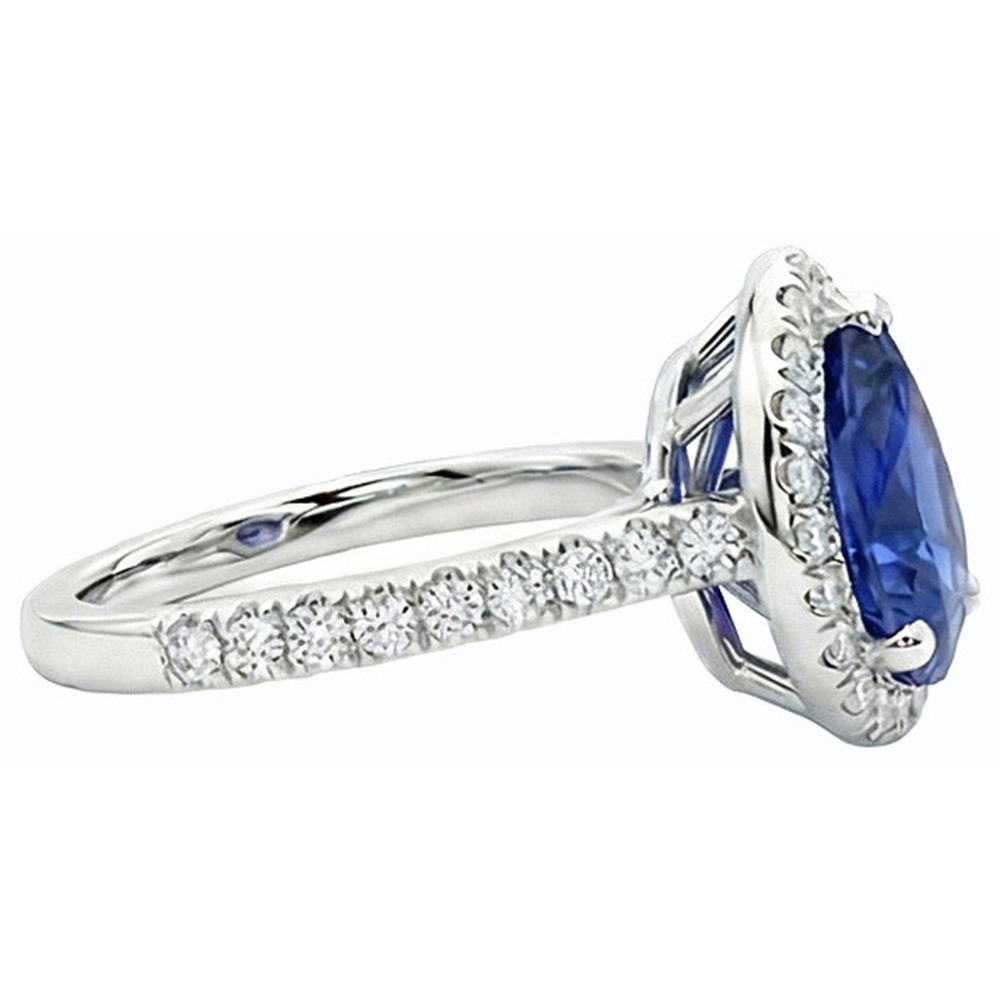 echter round diamant 3.50Karat ring Profilansicht