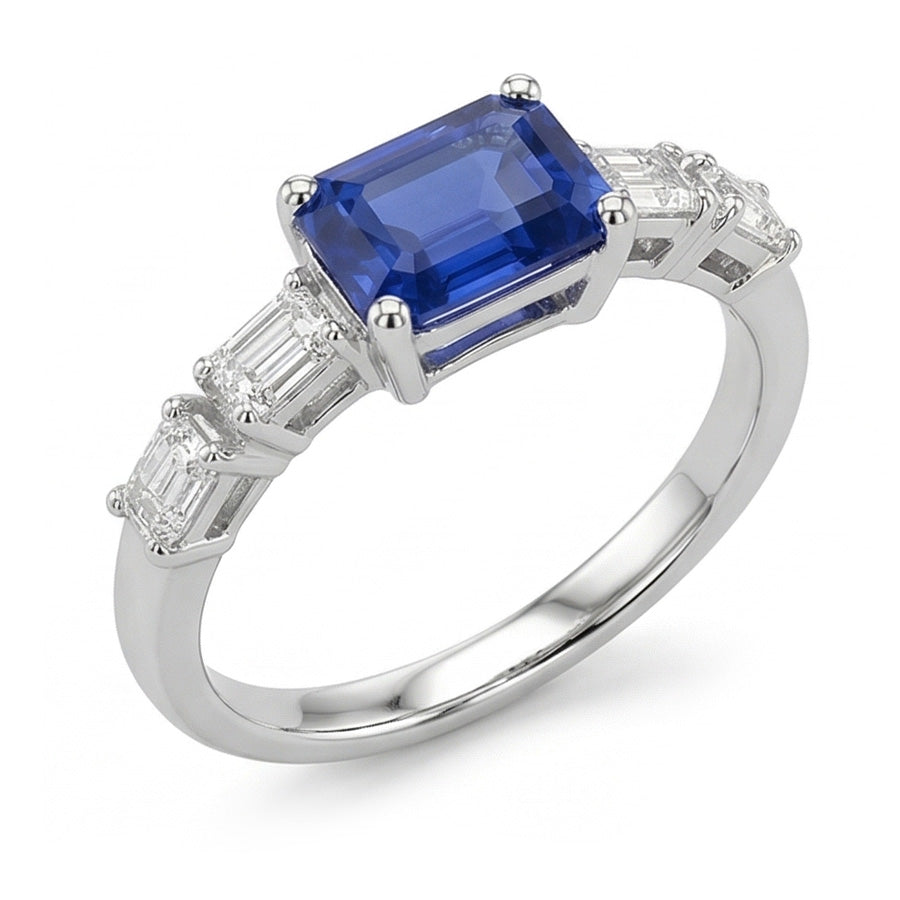 echter baguette diamant 2.50Karat ring Vorderansicht