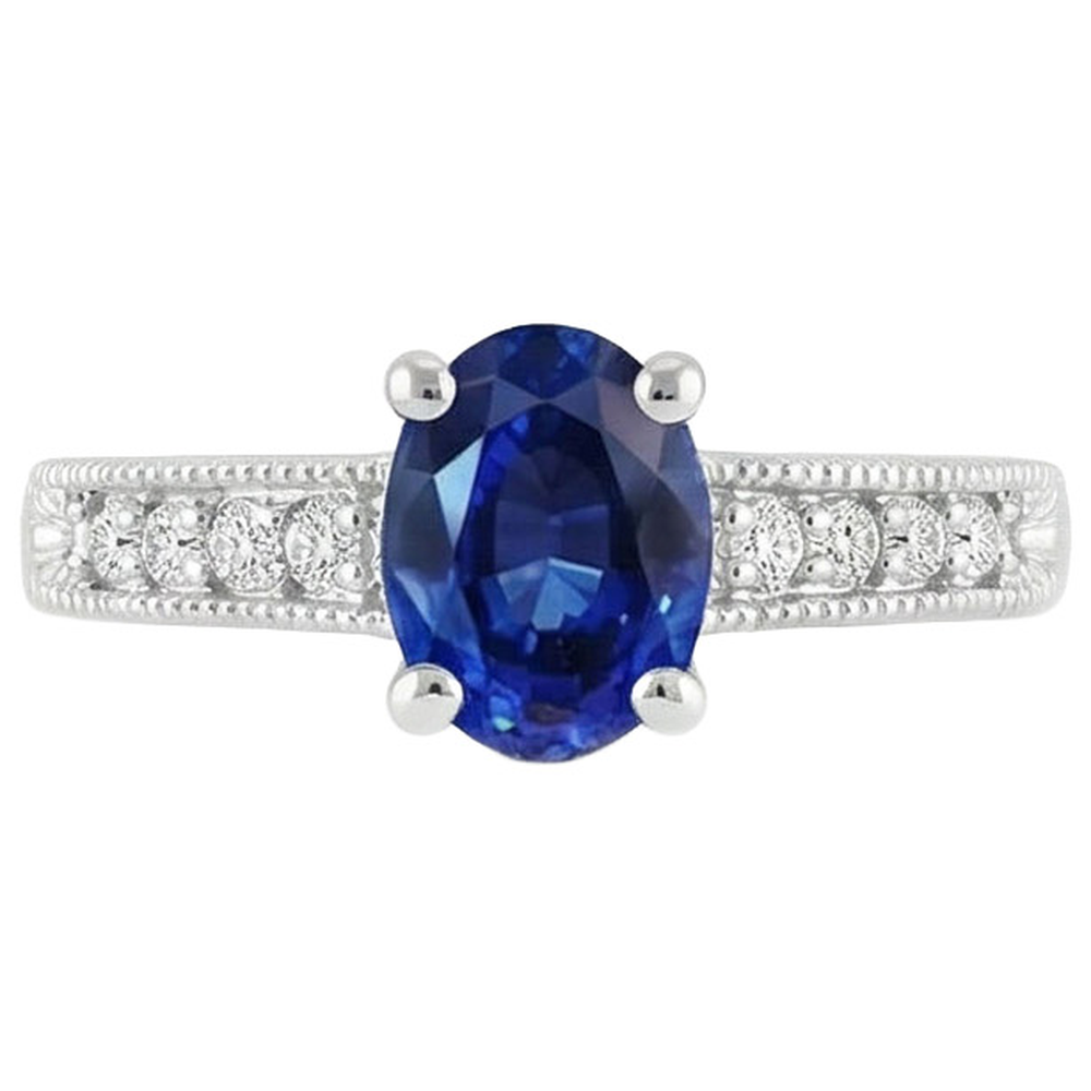 echter oval diamant 1.85Karat ring Seitenansicht