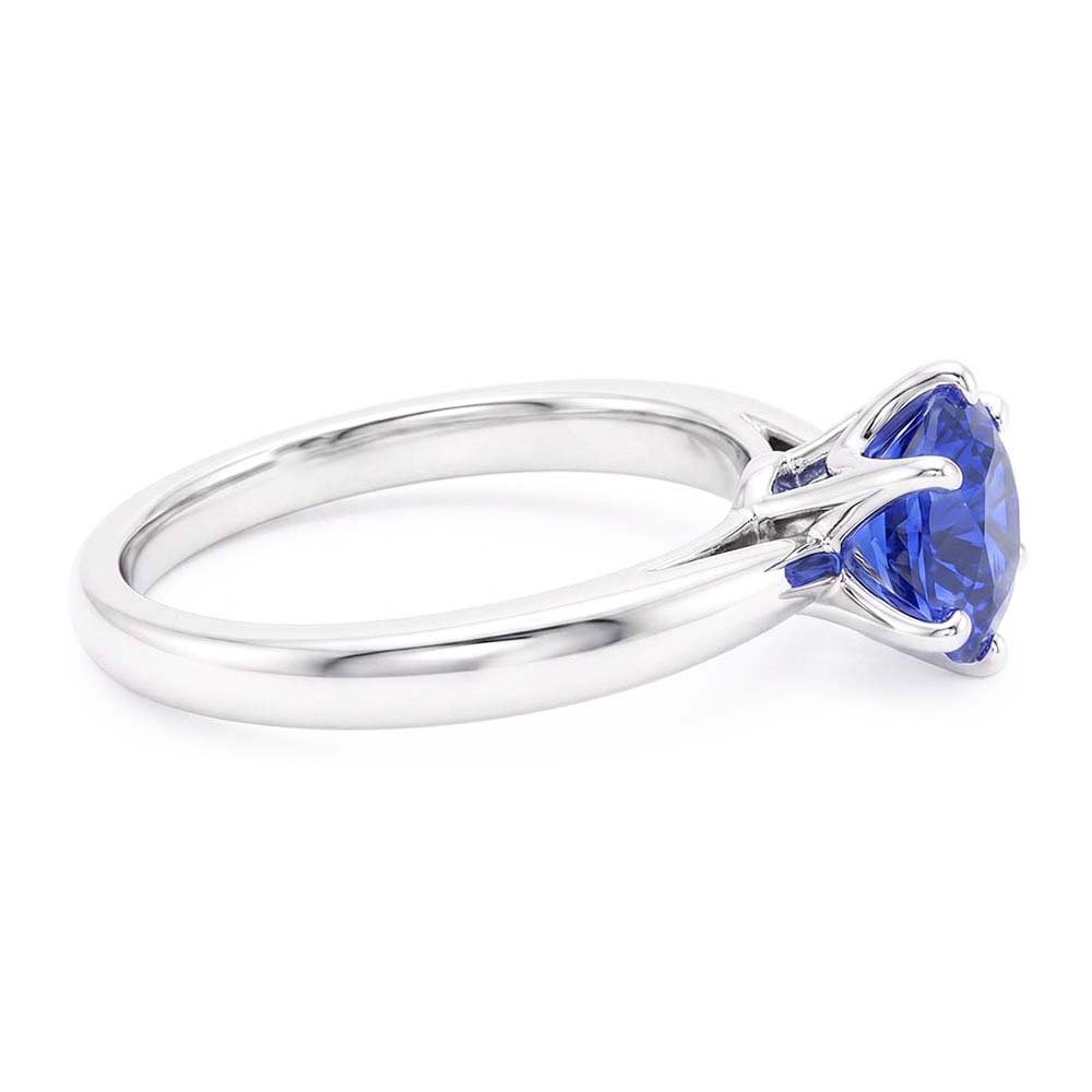 Blauer Saphir im Rund-Brillant Schmuckstein-Ring 1,50 Karat – 14