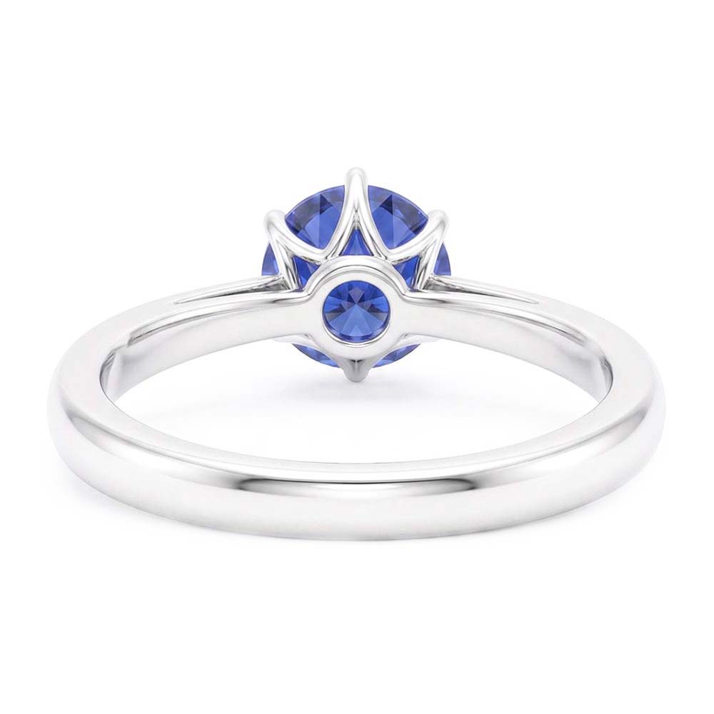 Blauer Saphir im Rund-Brillant Schmuckstein-Ring 1,50 Karat – 14