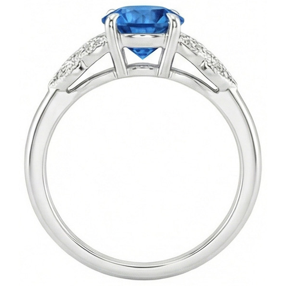 echter round diamant 2.25Karat ring auf Weiß