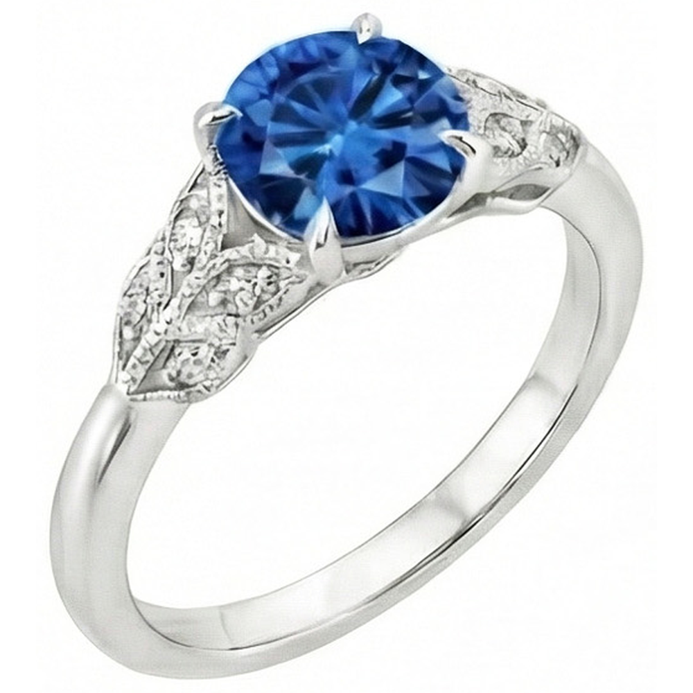 echter round diamant 2.25Karat ring Draufsicht