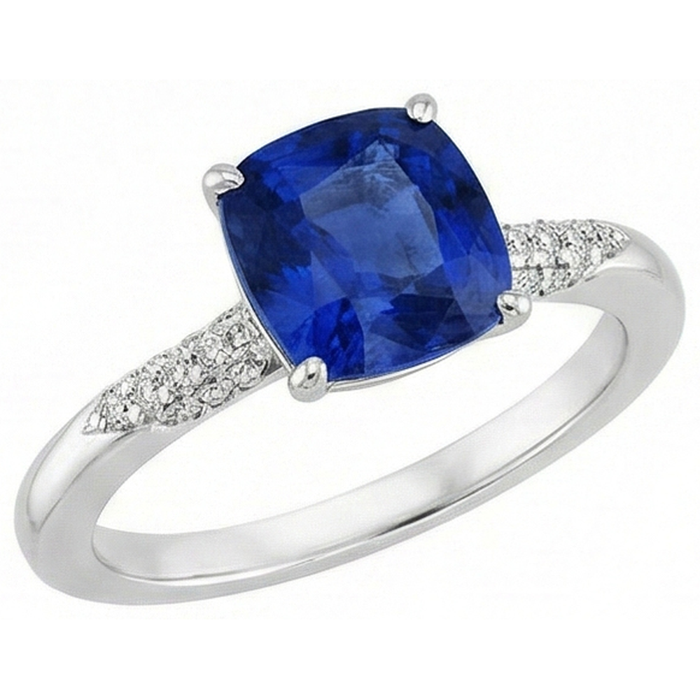echter round saphir 2Karat ring Seitenansicht