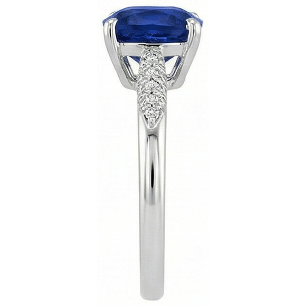 echter round saphir 2Karat ring Draufsicht