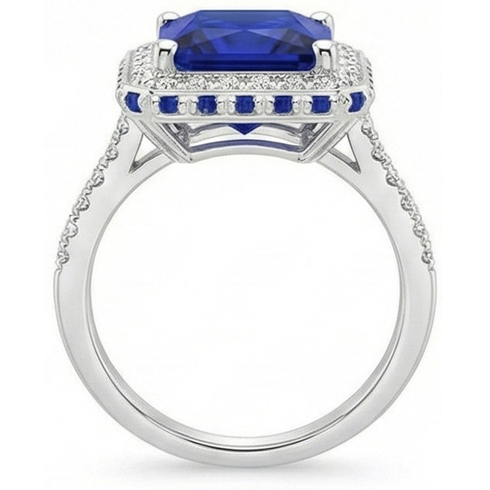 echter round diamant 5.5Karat ring auf Weiß