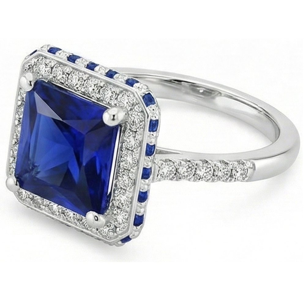 echter round diamant 5.5Karat ring Draufsicht