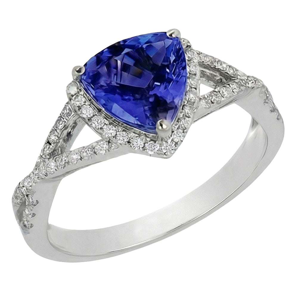 echter trillion diamant 3.66Karat ring Seitenansicht
