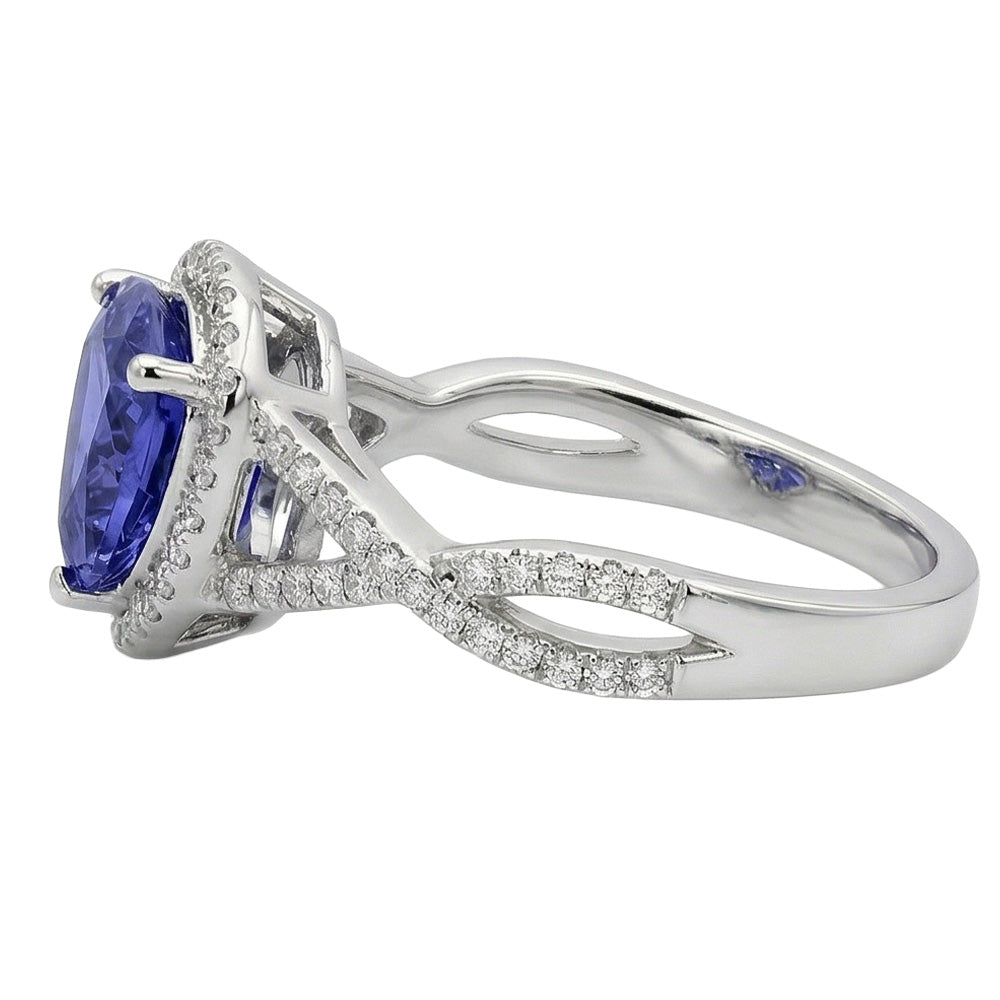 echter trillion diamant 3.66Karat ring Profilansicht