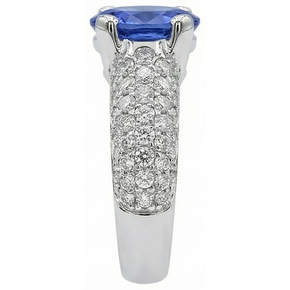Blauer Tansanit-Edelstein-Diamant-Ring 2,5 Kt. Gold 14K