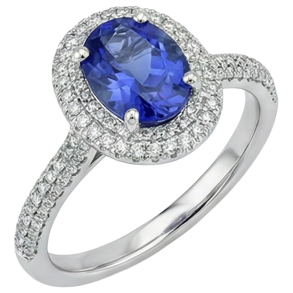 echter oval tansanit 10.75Karat ring Detailansicht