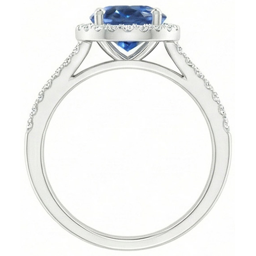 echter oval diamant 3.50Karat ring Profilansicht