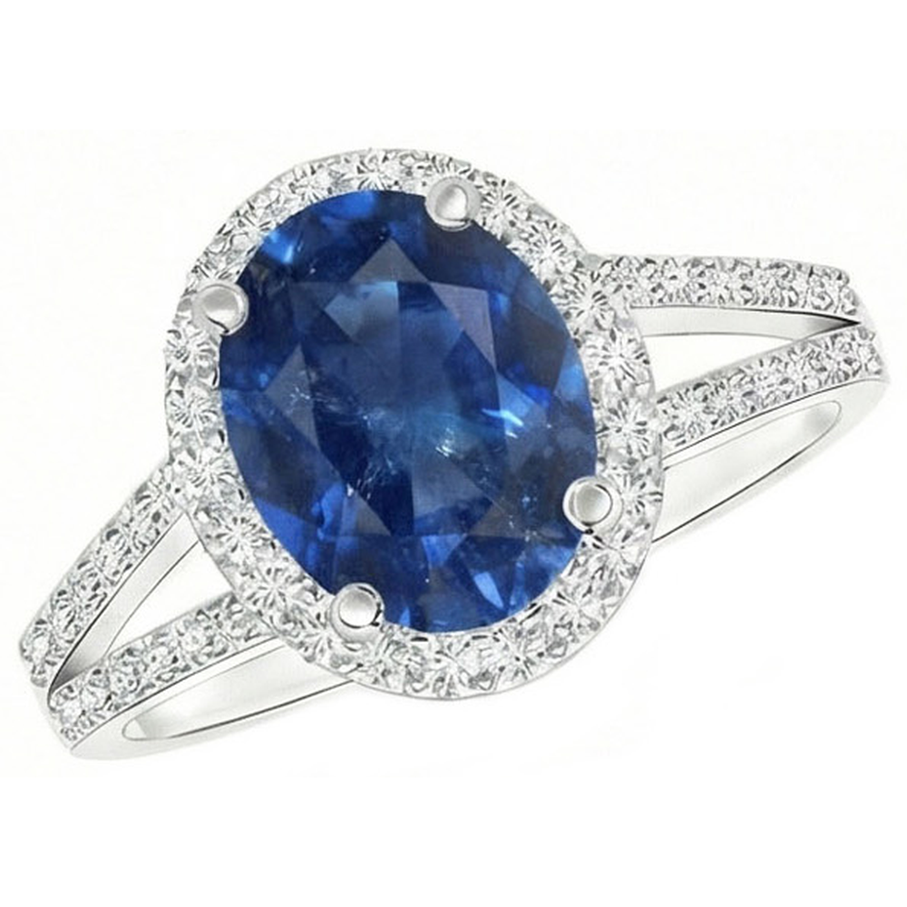 echter oval diamant 3.50Karat ring Seitenansicht